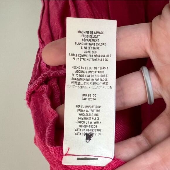 Free People Women’s Red Linen Boho Mini Swing Dress Small - Picture 5 of 9